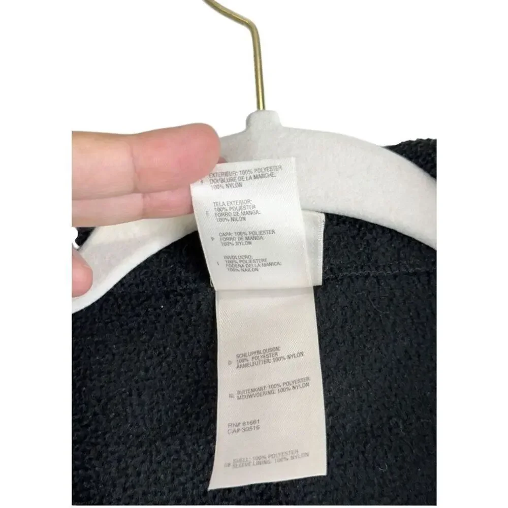 The North Face Jacket Mens Size Large Black Full Zip Fleece Logo Side‎ Pockets